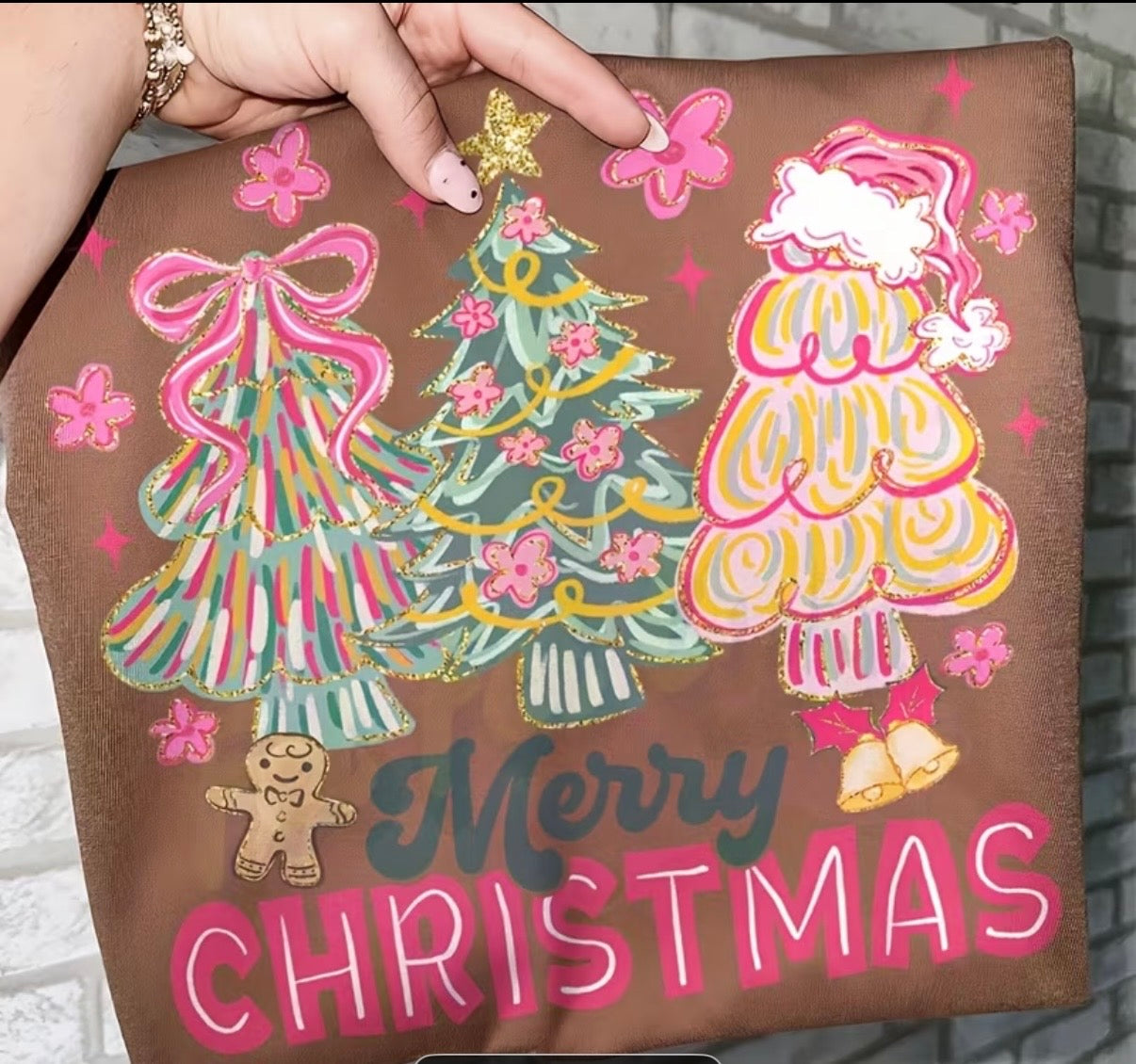 Decal Only: Merry Christmas with Tree Trio