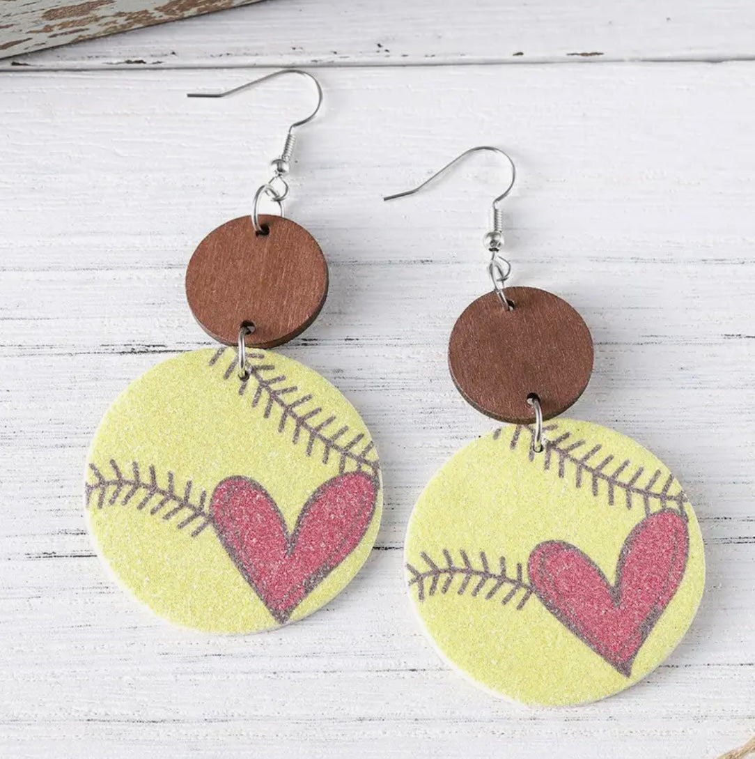 Earrings: Softball