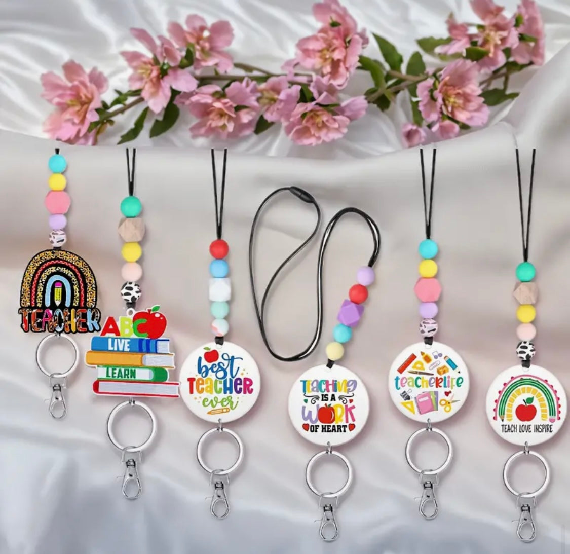 Lanyard: Multi-Colored Beads (Teacher Themed)