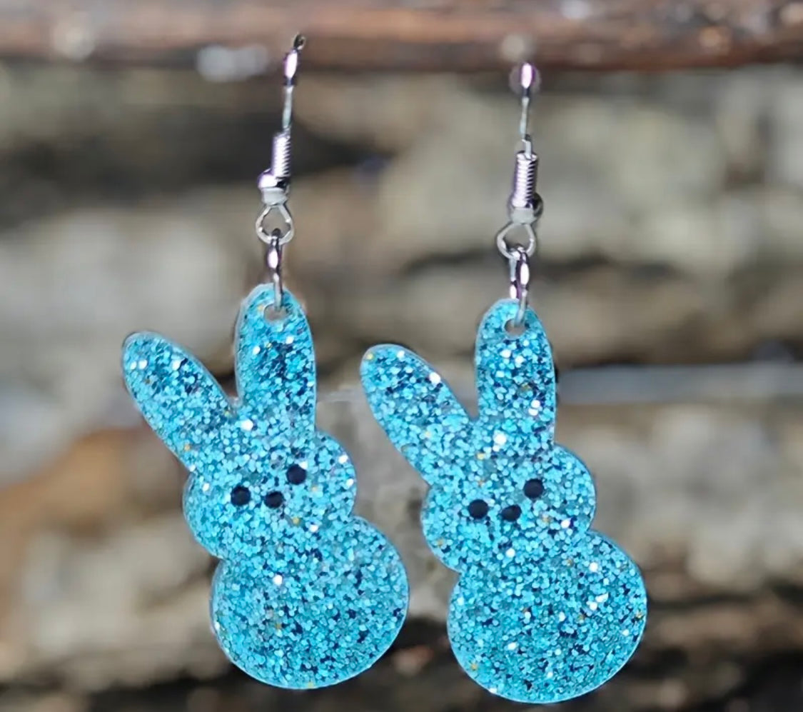 Earrings: Glittery Bunny