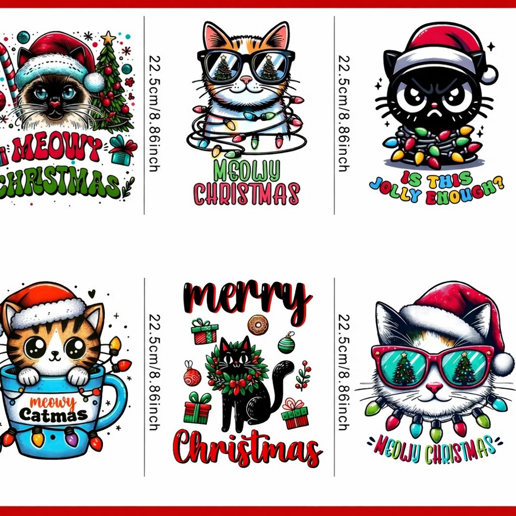 ✨Decal Only: Christmas Cats (Multiple Options 1)