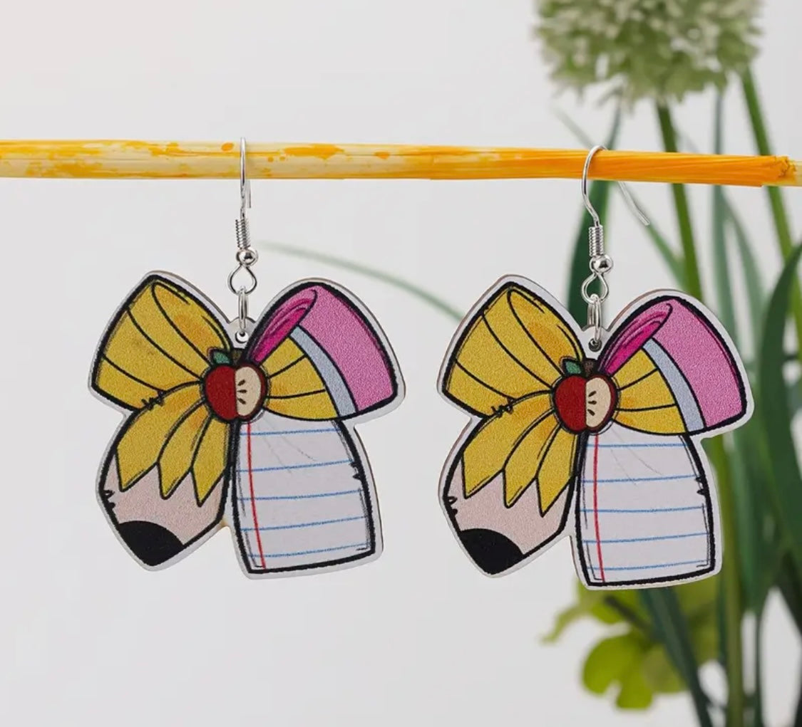 Earrings: Pencil Bow