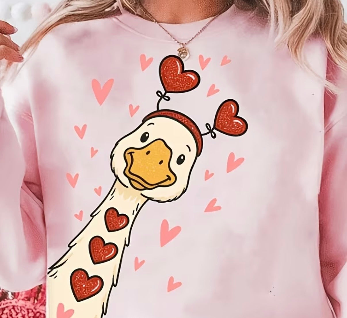Decal Only: Goose with Hearts