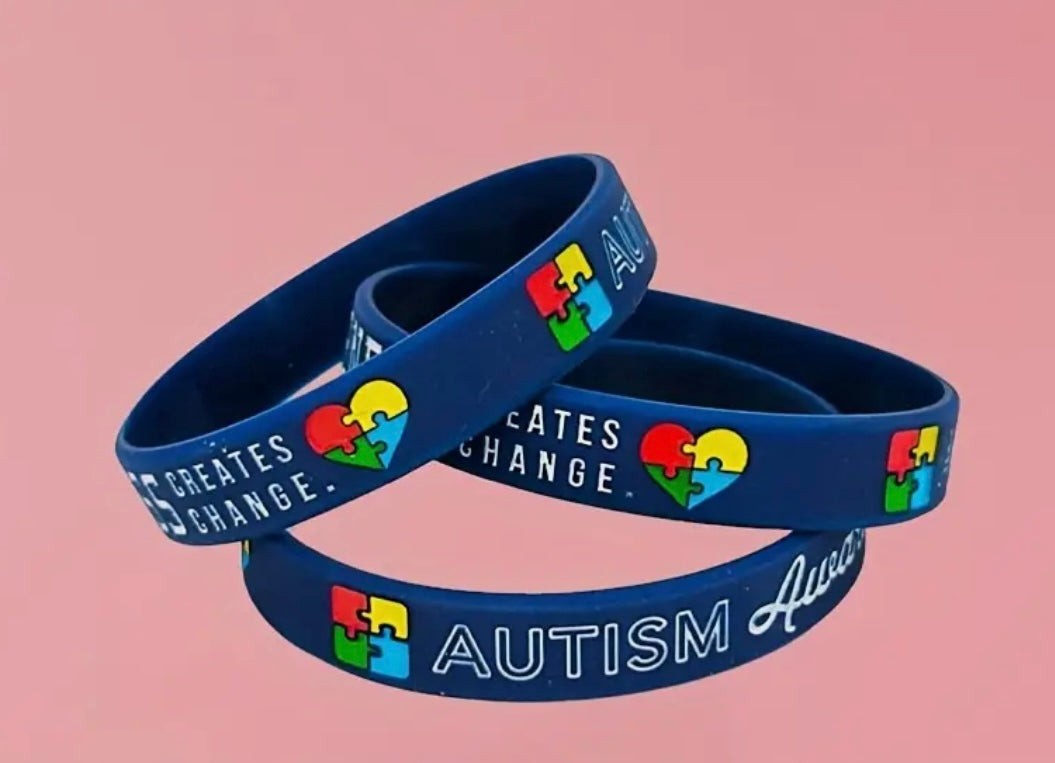 Bracelet: Silicone Autism Bracelet (Dark Blue)