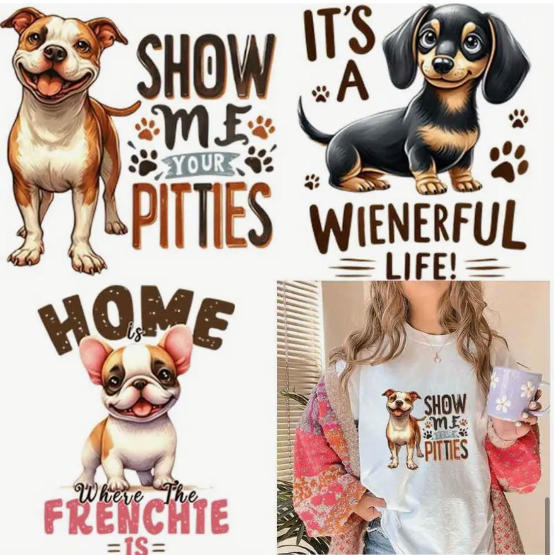 ✨Decal Only: Dogs (Pittie, Frenchie, Wiener)