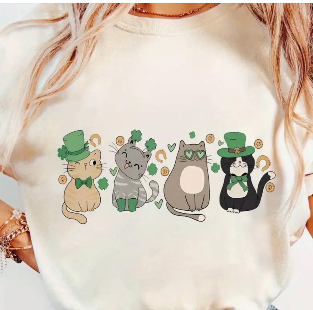 ✨Decal Only: St. Patrick’s Day Cats (Option 2)