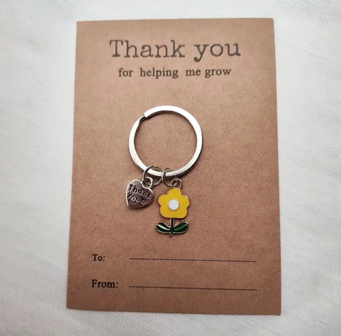 Keychain: Thank You For Helping Me Grow (Flower)