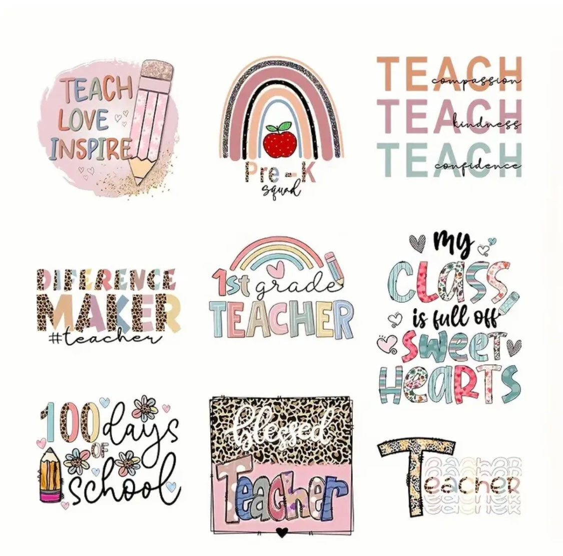 ✨Decal Only: Small Teacher Inspired Decals