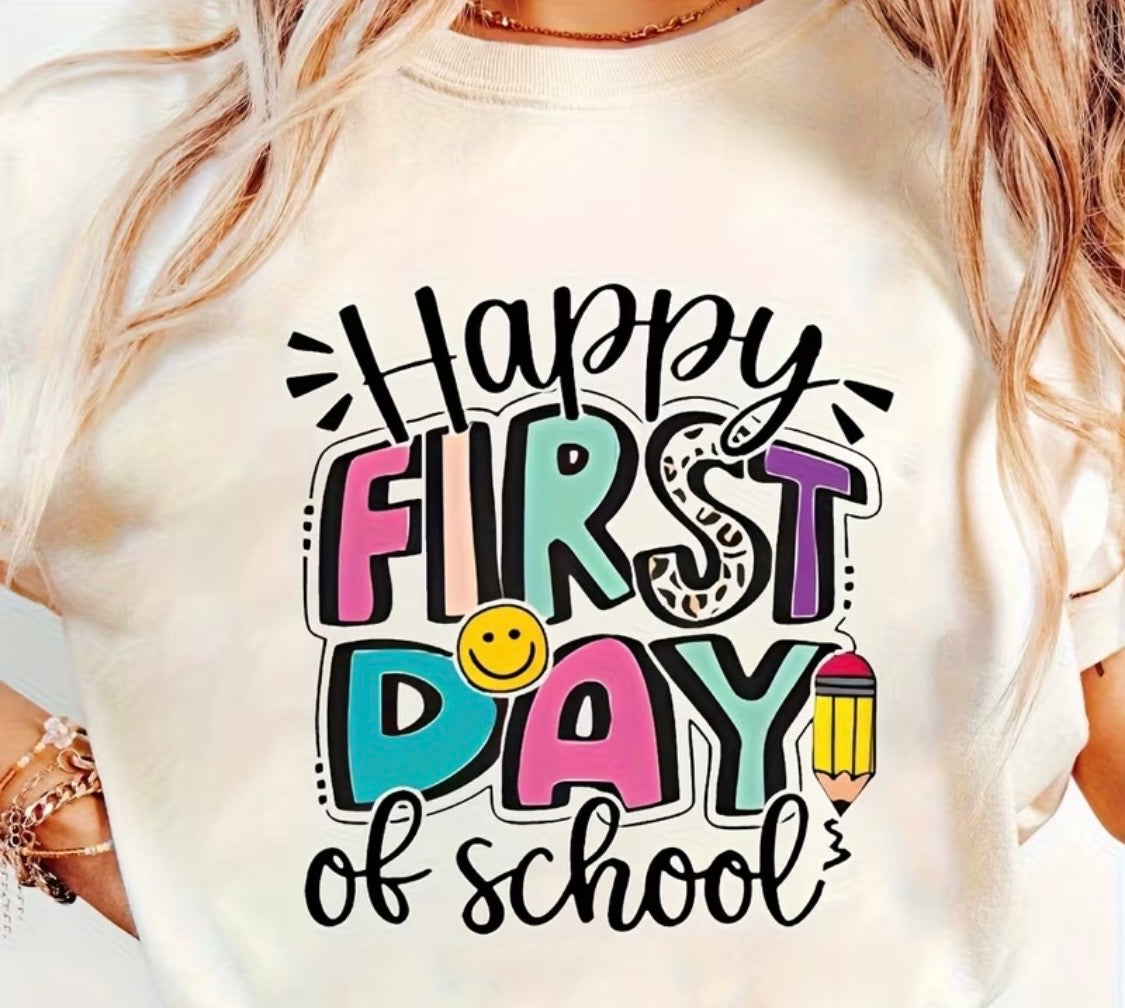 Decal Only: Happy First Day of School (Colorful) - Option 2