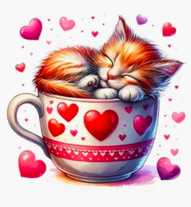 ✨Decal Only: Valentine’s Day Cats in Mugs