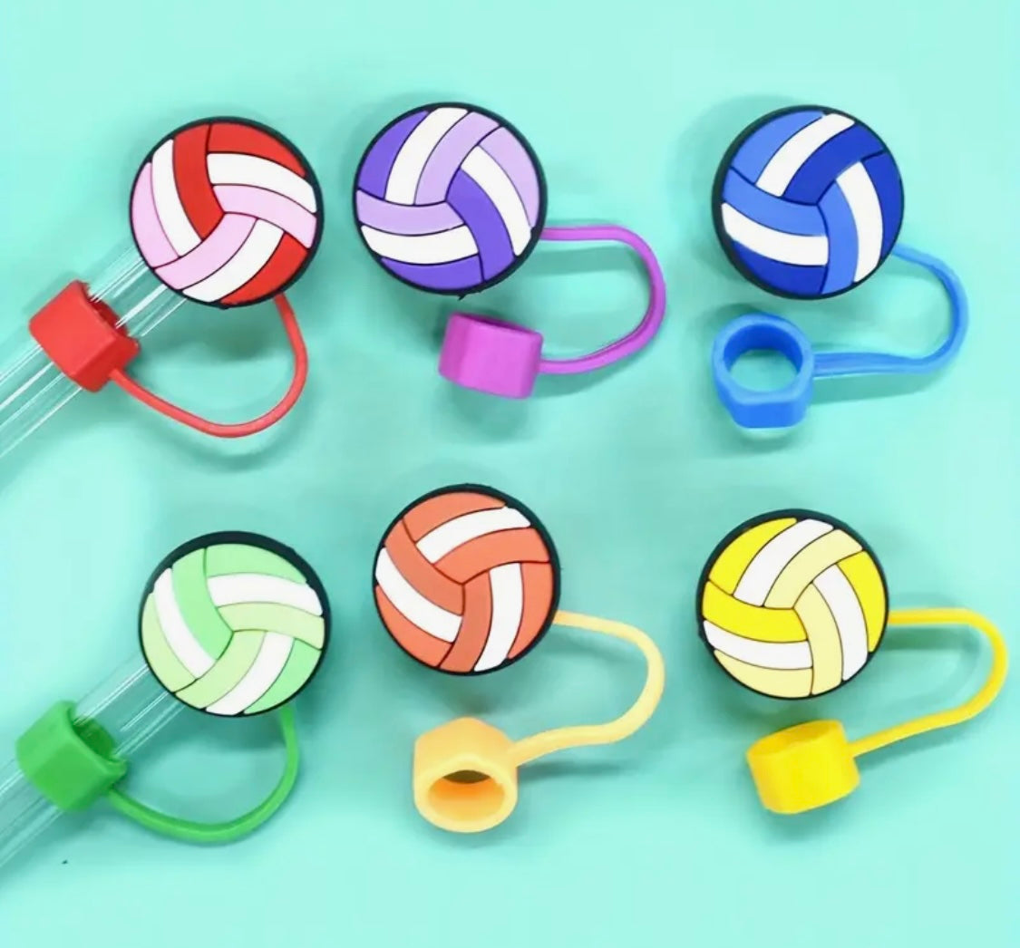 Straw Topper: Volleyball