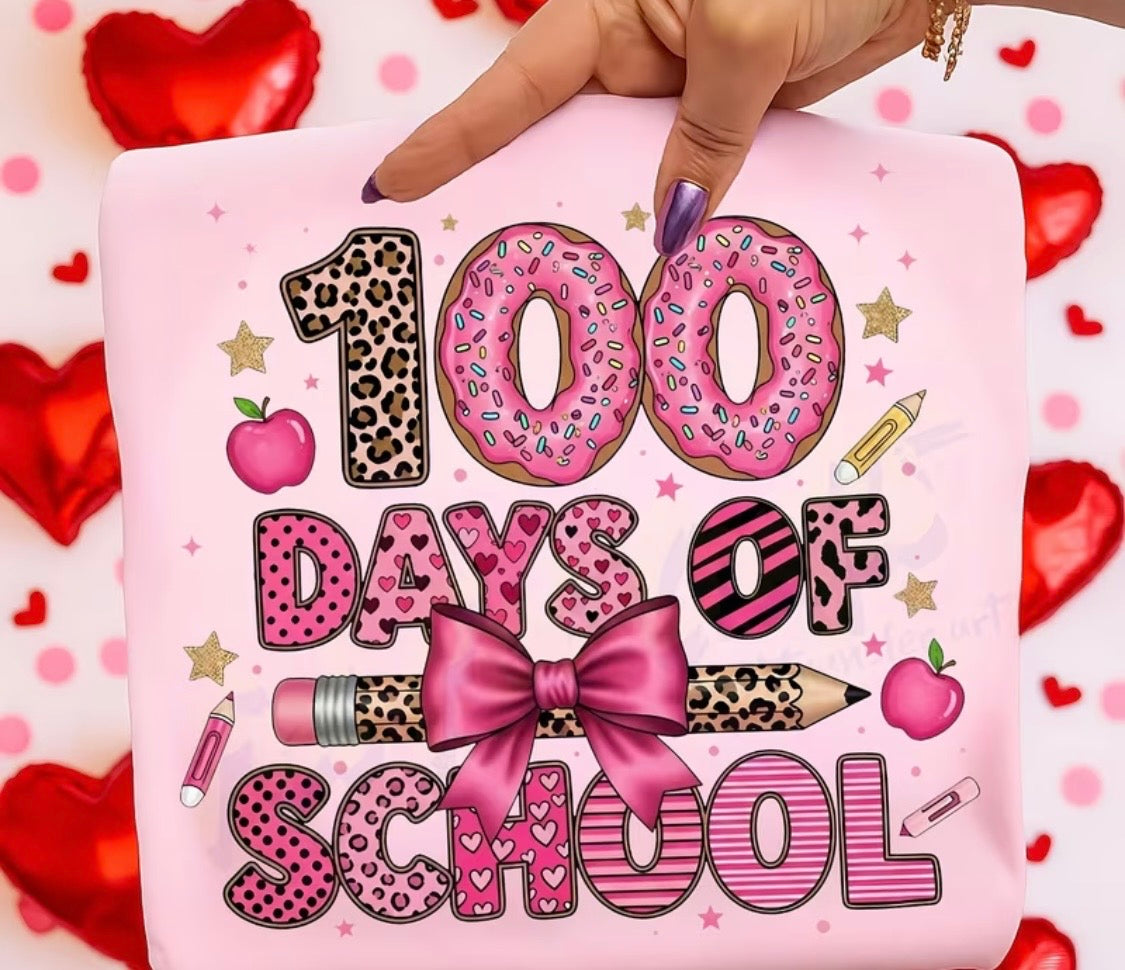 Decal Only: 100 Days (Leopard Pencil with Bow)