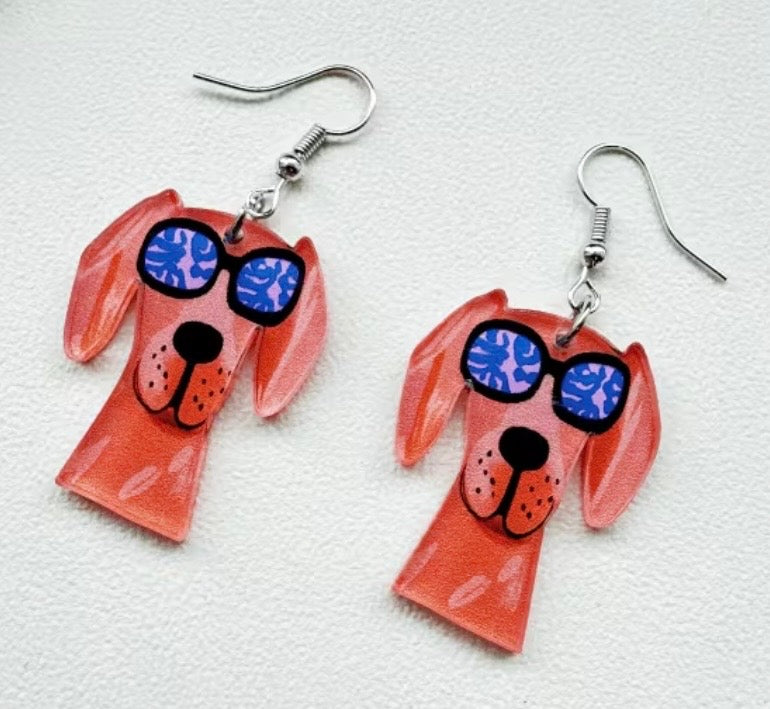 Earrings: Colorful Dogs