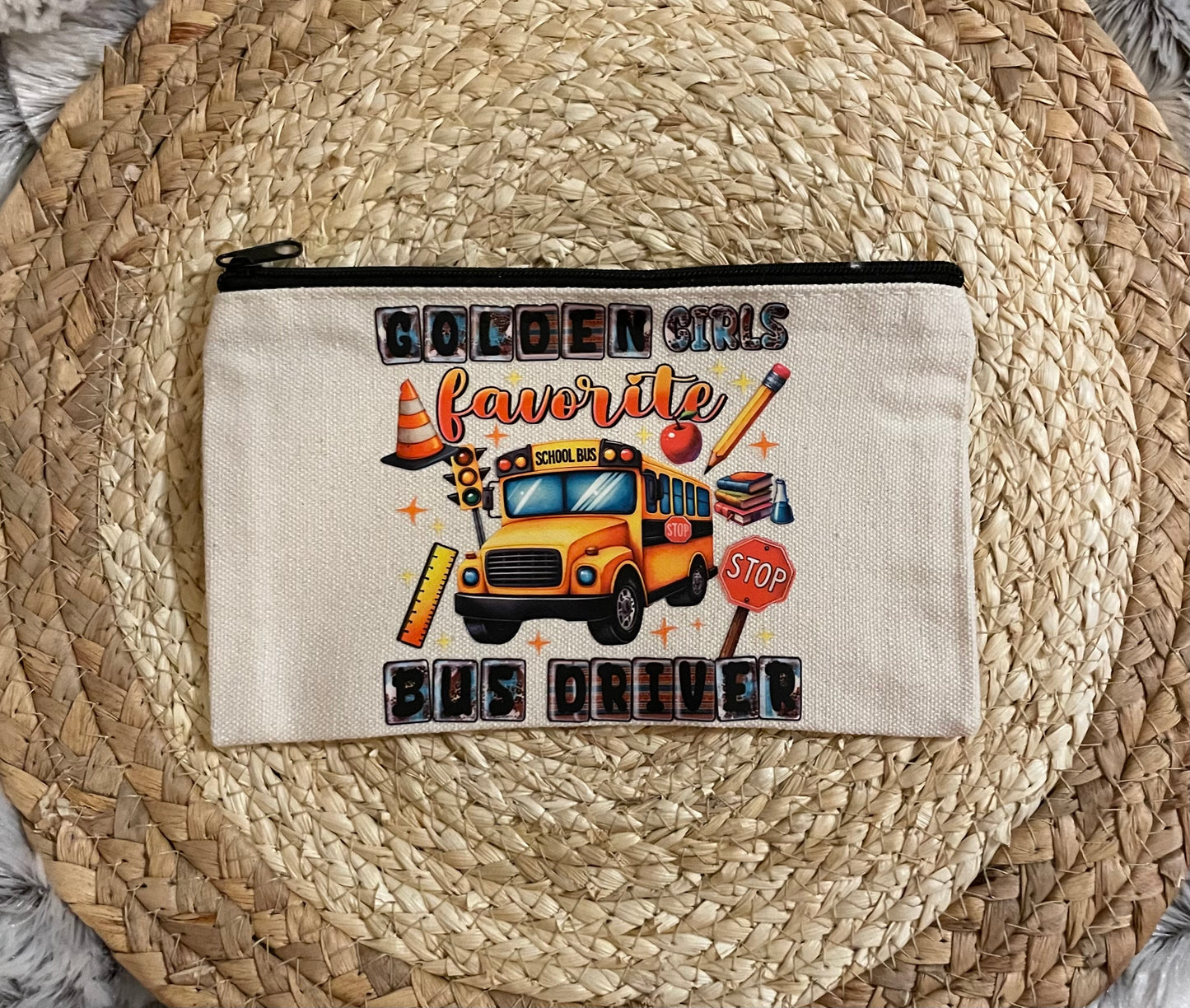 Canvas Pouch: Bus Driver/Transportation