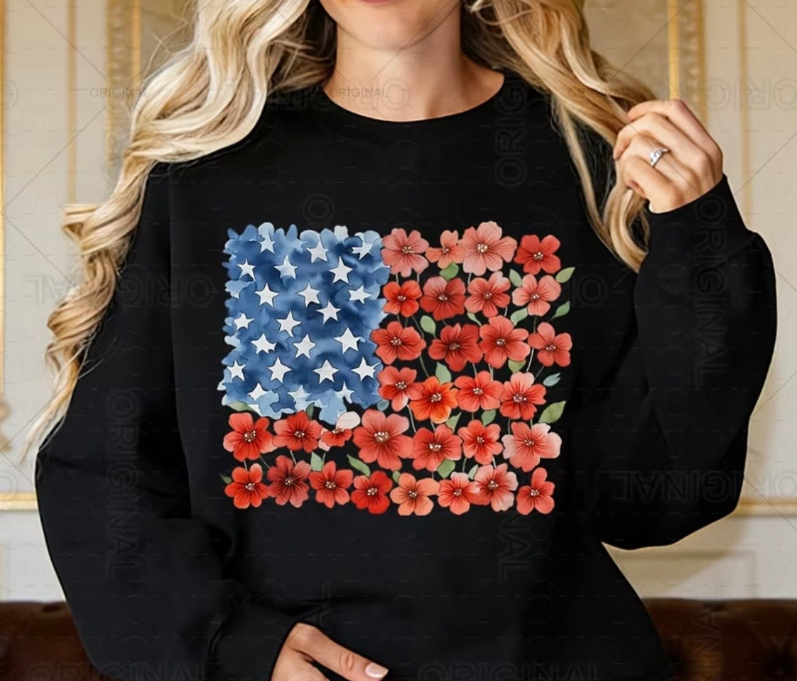 ✨Decal Only: Red, White, & Blue Flower Flag