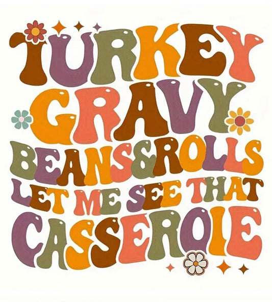 Decal Only: Turkey, Gravy, Beans & Rolls