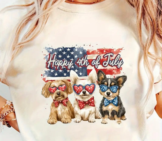 ✨Decal Only: Happy 4th of July Dogs