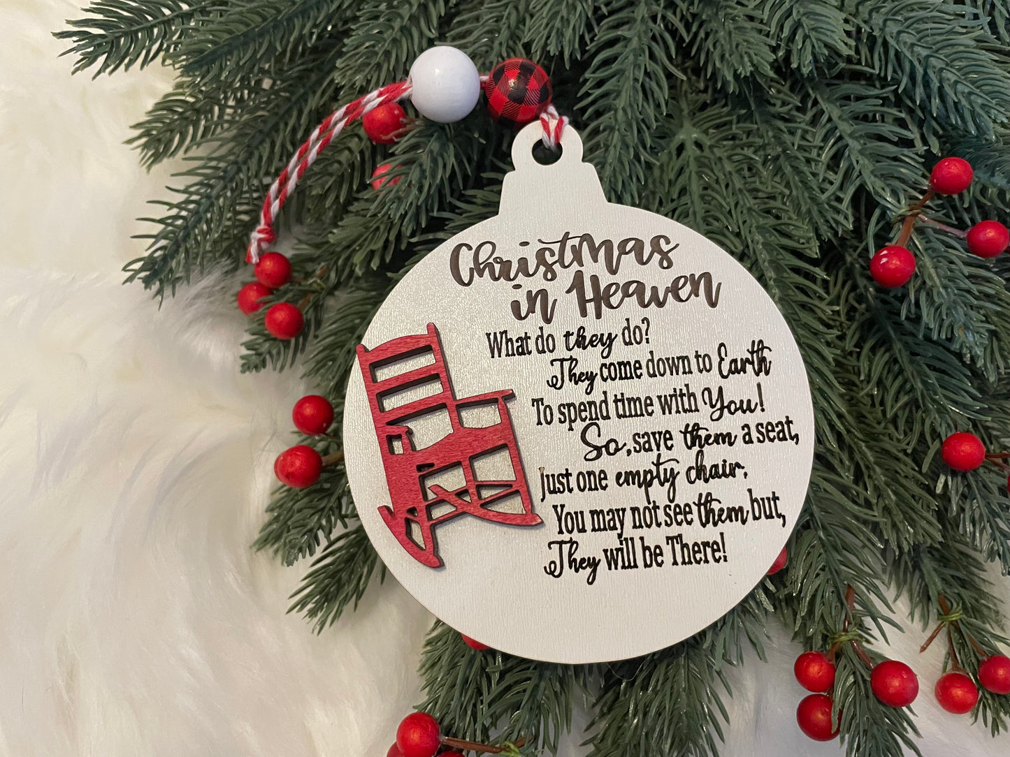 Ornament: Christmas in Heaven (White Background)