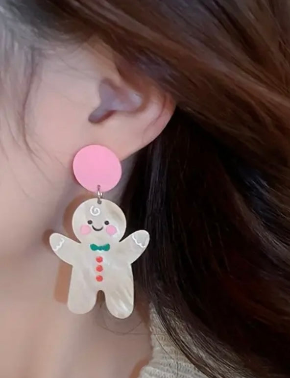 Earrings: Gingerbread Person