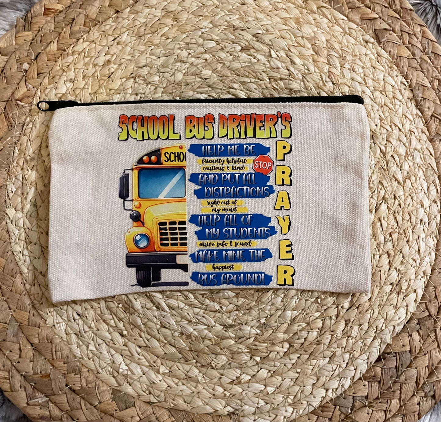 Canvas Pouch: Bus Driver/Transportation