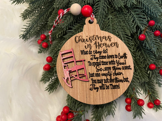 Ornament: Christmas in Heaven (Wood Background)