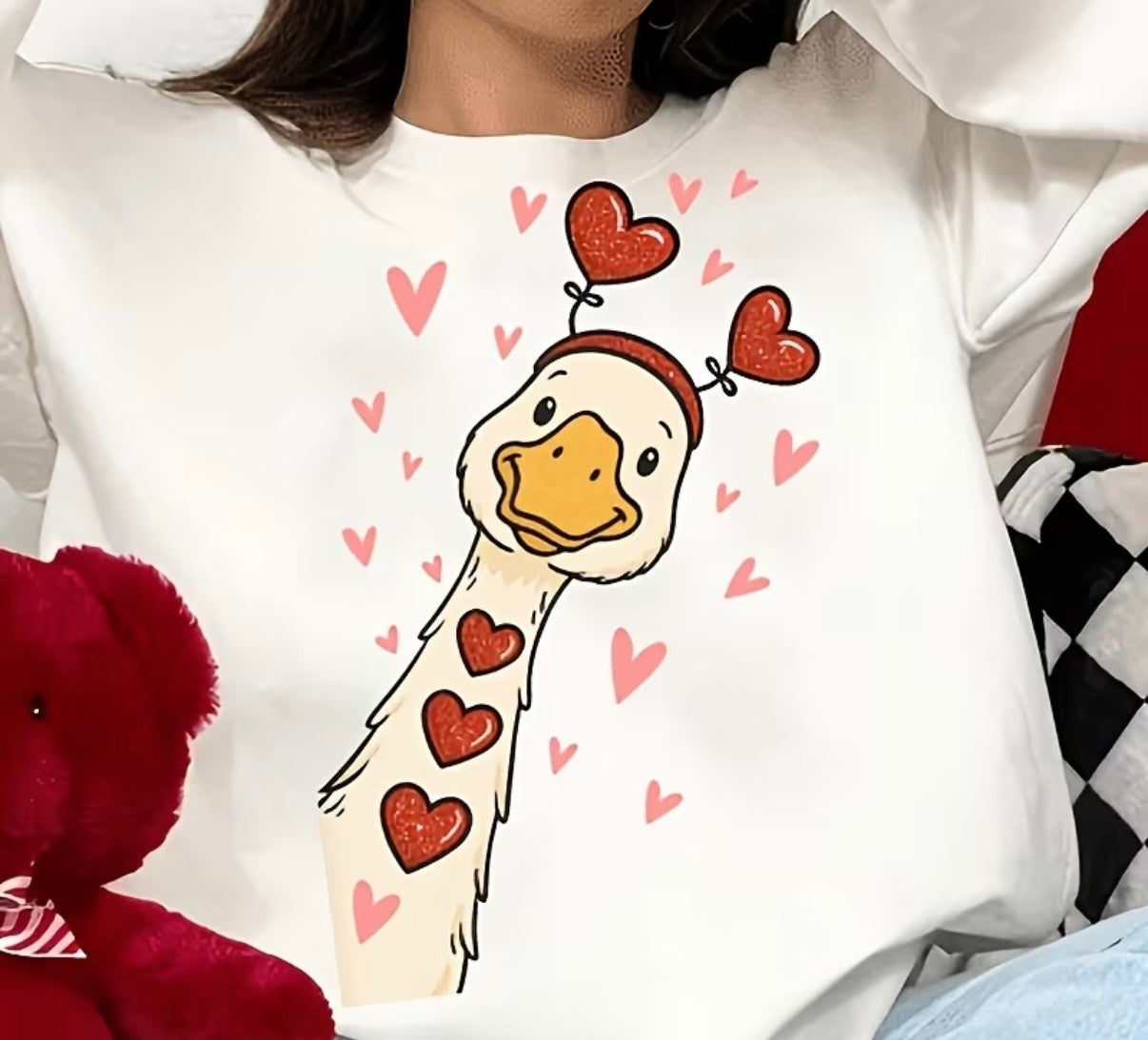 Decal Only: Goose with Hearts