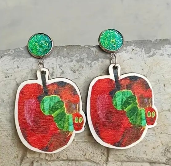 Earrings: The Hungry Caterpillar (Apple)