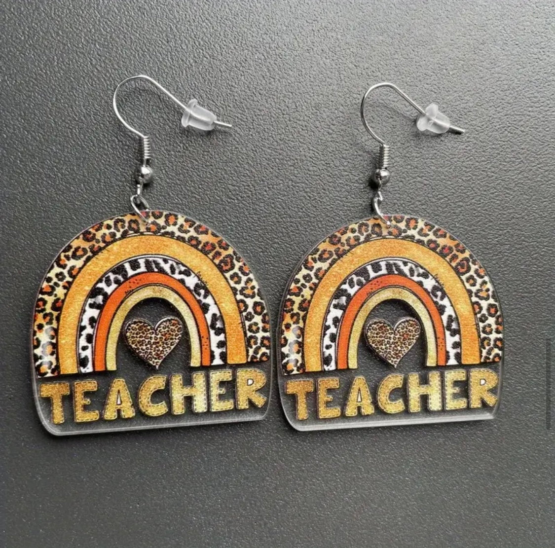 Earrings: Boho Teacher Rainbow