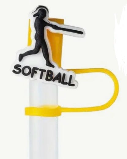 Straw Topper: Softball