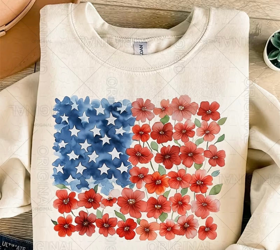✨Decal Only: Red, White, & Blue Flower Flag