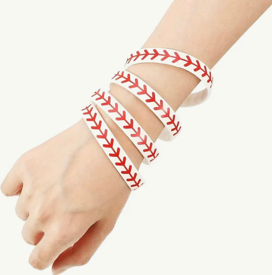 Bracelet: Silicone Baseball Bracelet