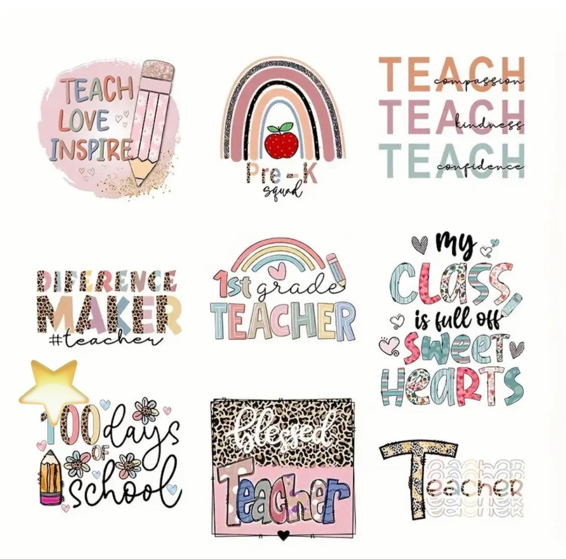 ✨Decal Only: Small Teacher Inspired Decals