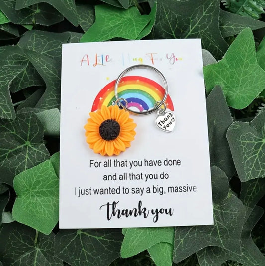 Keychain: Sunflower Thank You