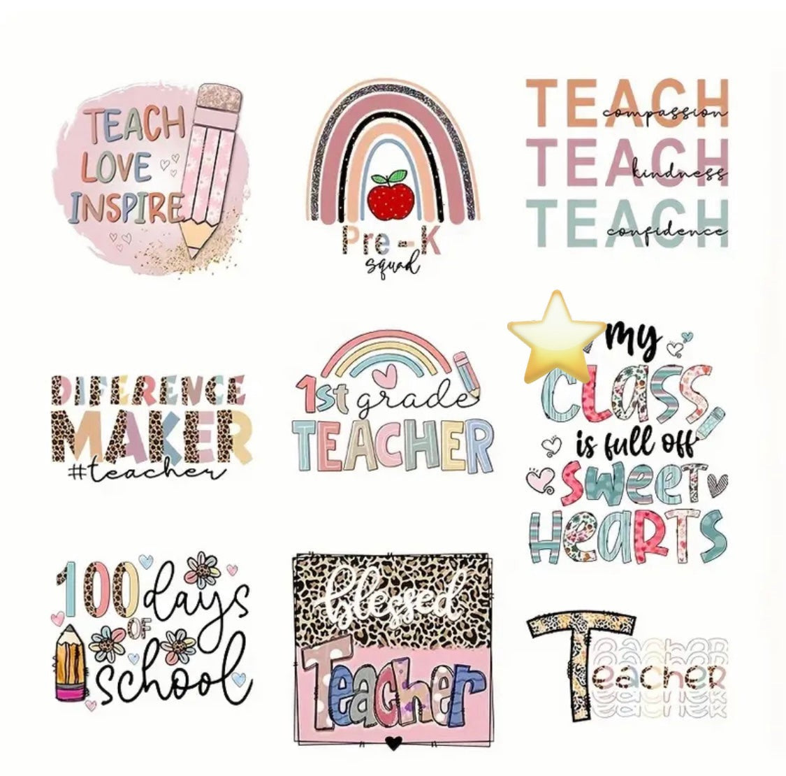 ✨Decal Only: Small Teacher Inspired Decals