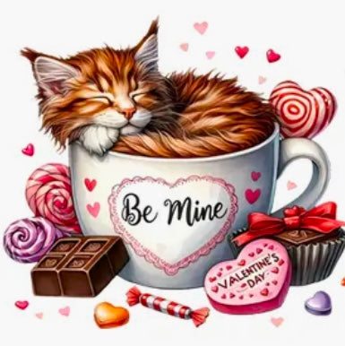 ✨Decal Only: Valentine’s Day Cats in Mugs