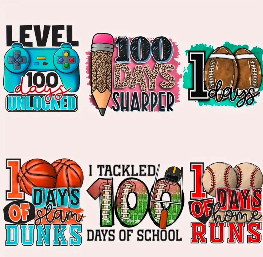 ✨Decal Only: 100 Days (Variety: Sharper, Home Runs, Video Games, Footballs, Basketball)