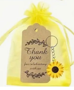 Keychain: Sunflower (Tag: Thank You For Celebrating With Us)