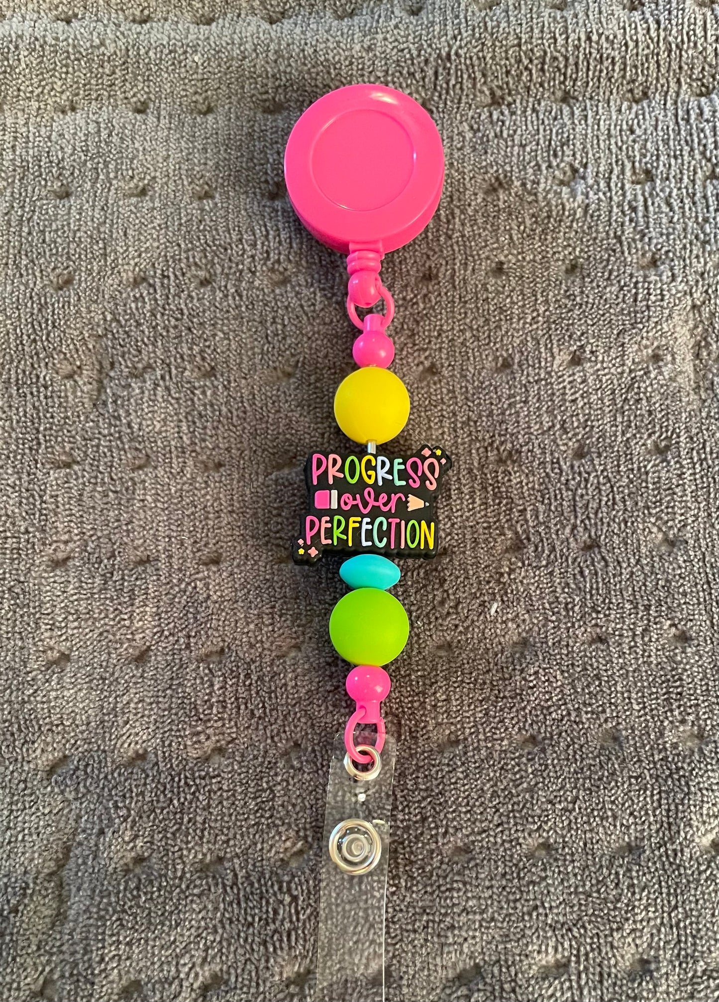 Beaded Badge Reel: Progress Over Perfection