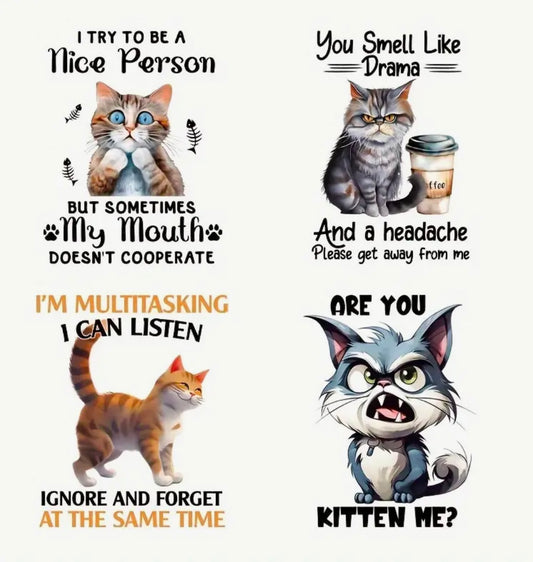 ✨Decal Only: Funny Cat Sayings