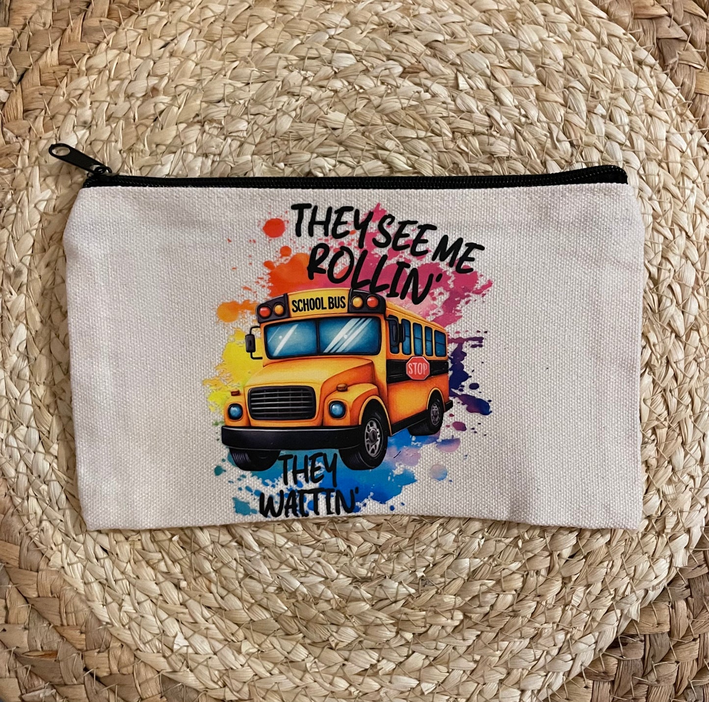 Canvas Pouch: Bus Driver/Transportation