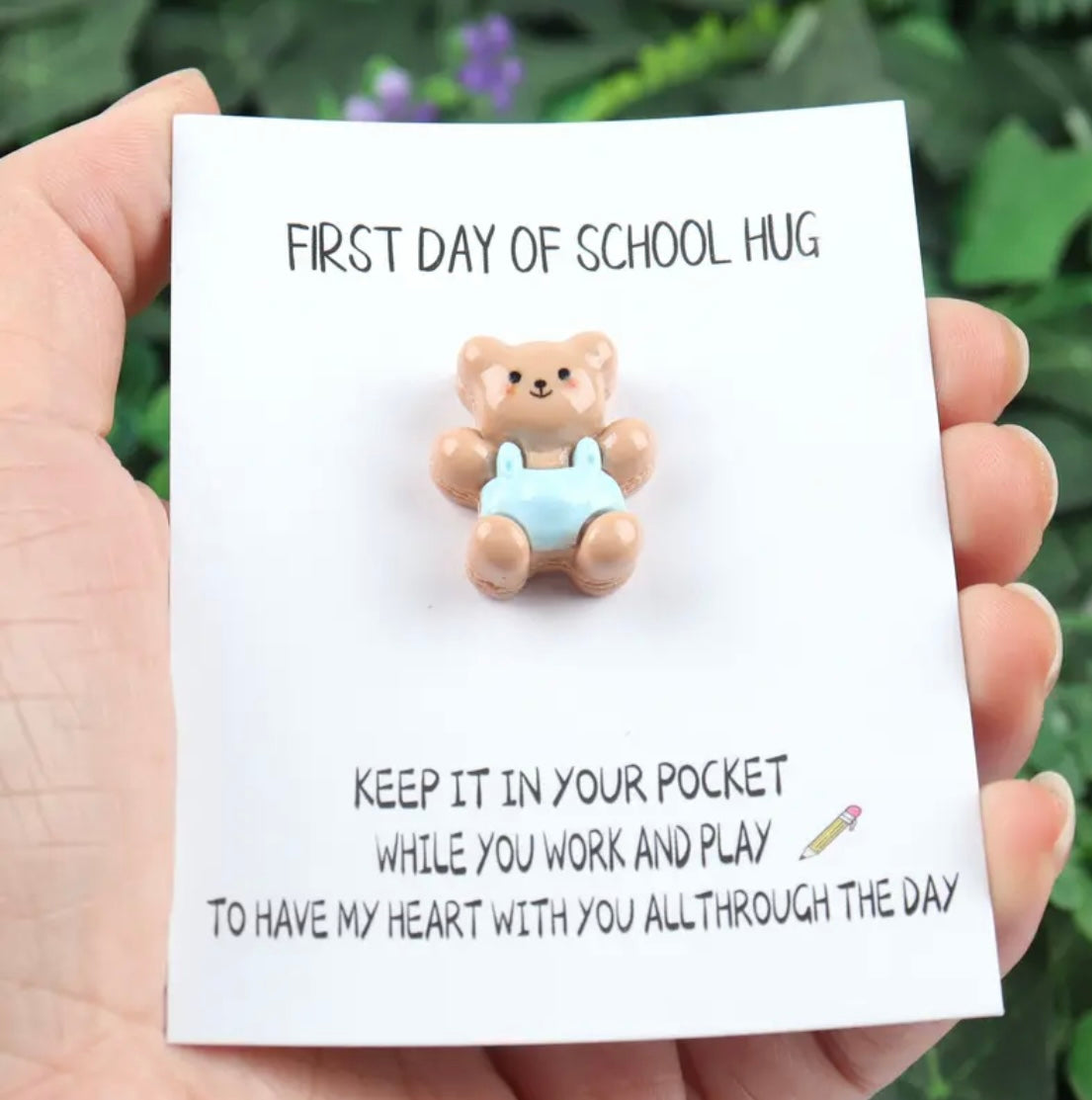 Pocket Hug: First Day of School Hug (Bear)