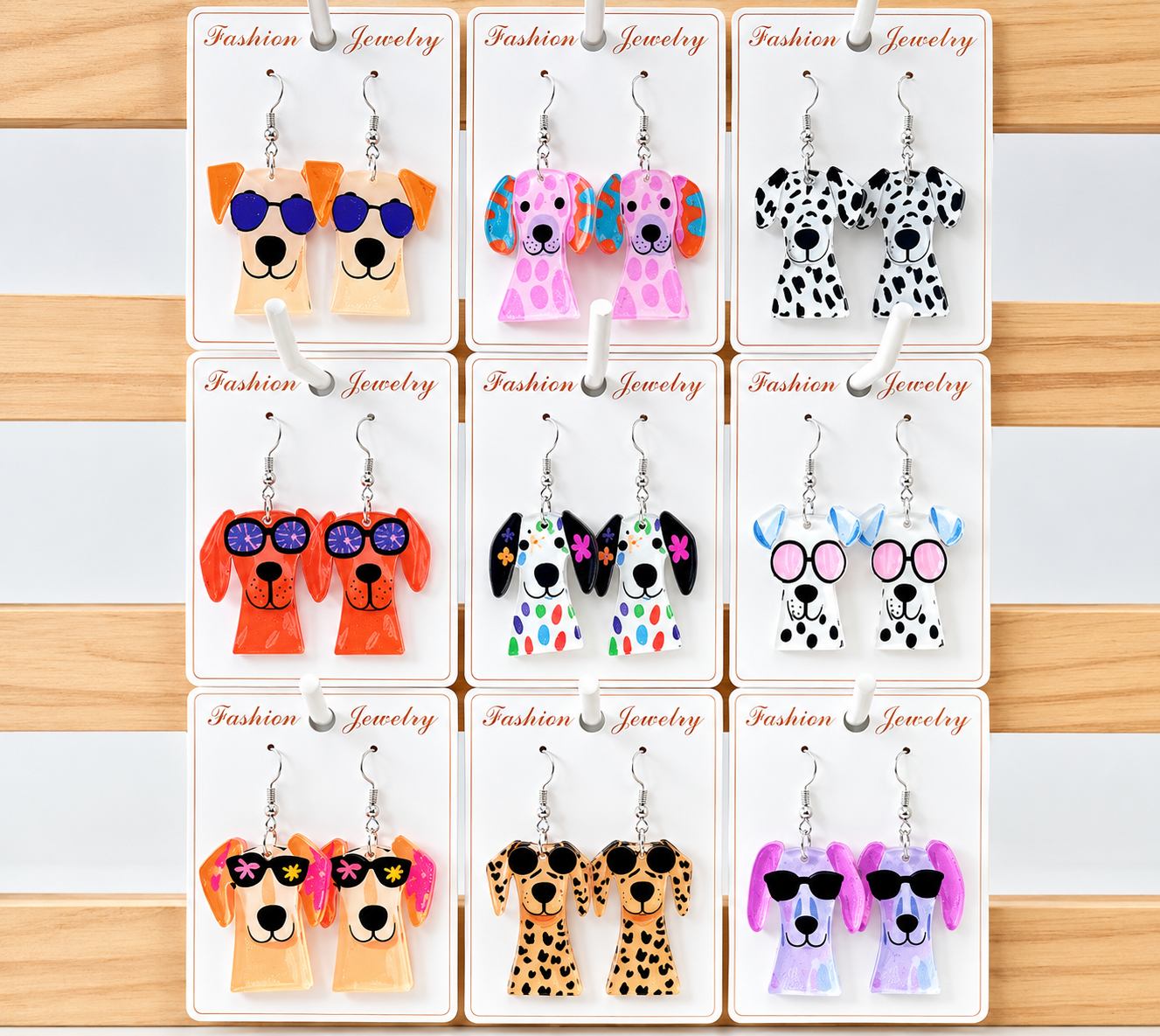 Earrings: Colorful Dogs