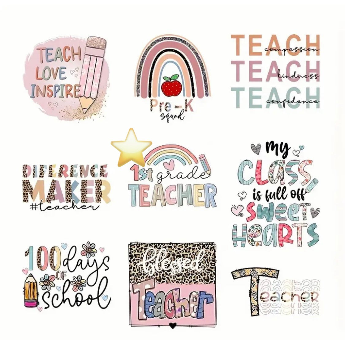 ✨Decal Only: Small Teacher Inspired Decals