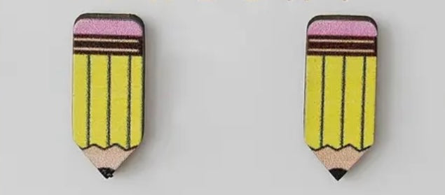 Earrings: Notebook Paper/Pencil