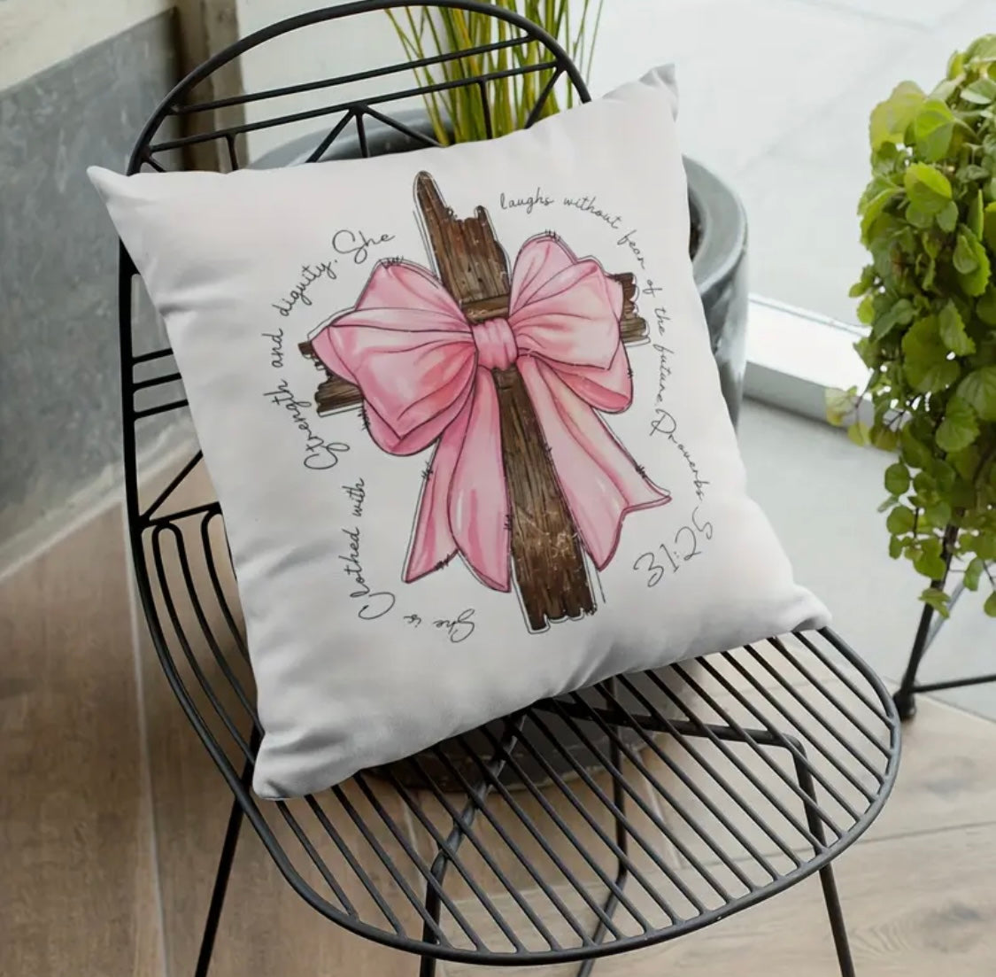 ✨Decal Only: Cross With Pink Bow