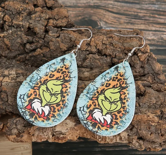 Earrings: Teardrop Grinch