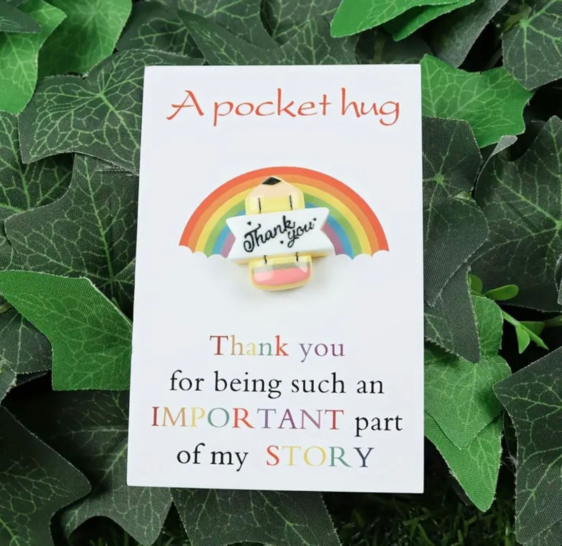 Pocket Hug: Happy Teacher’s Day (Apple) and Thank You (Pencil)