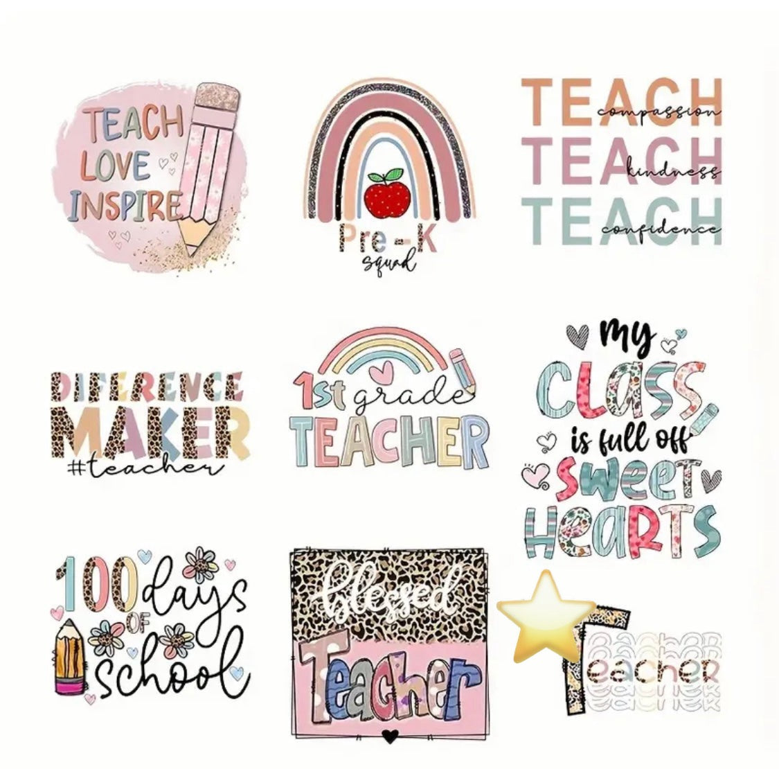 ✨Decal Only: Small Teacher Inspired Decals