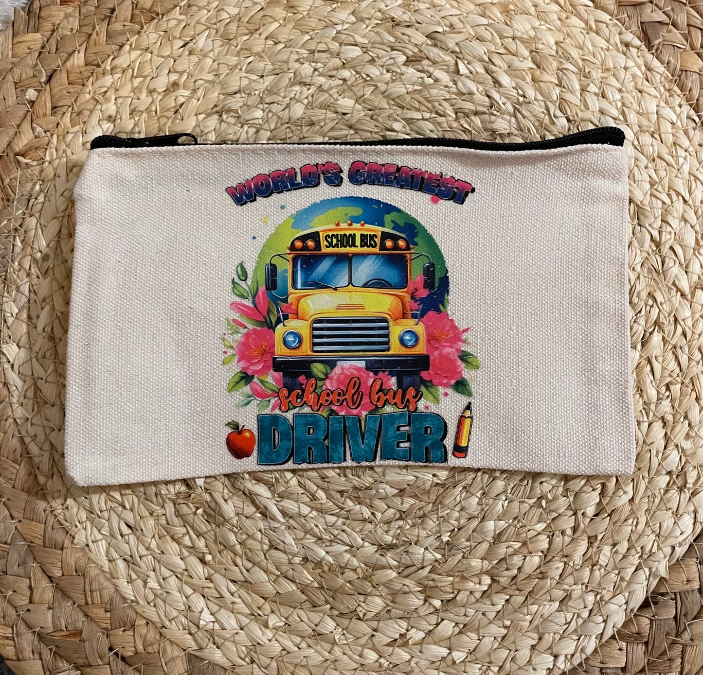 Canvas Pouch: Bus Driver/Transportation