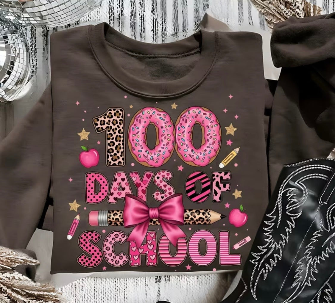 Decal Only: 100 Days (Leopard Pencil with Bow)